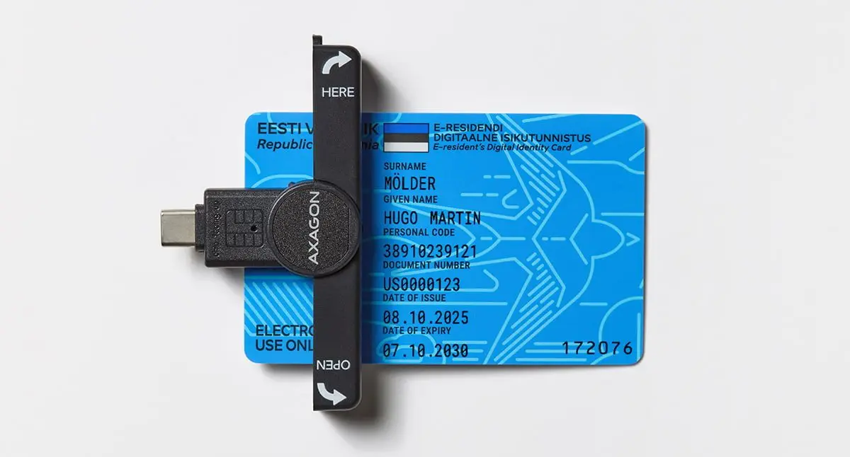 Estonian e-Residency digital identity card and card reader
